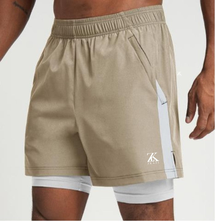 SHORTS DEPORTIVOS 2 EN 1 CON FORRO COMPRESIVO