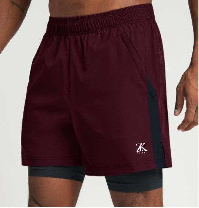 SHORTS DEPORTIVOS 2 EN 1 CON FORRO COMPRESIVO