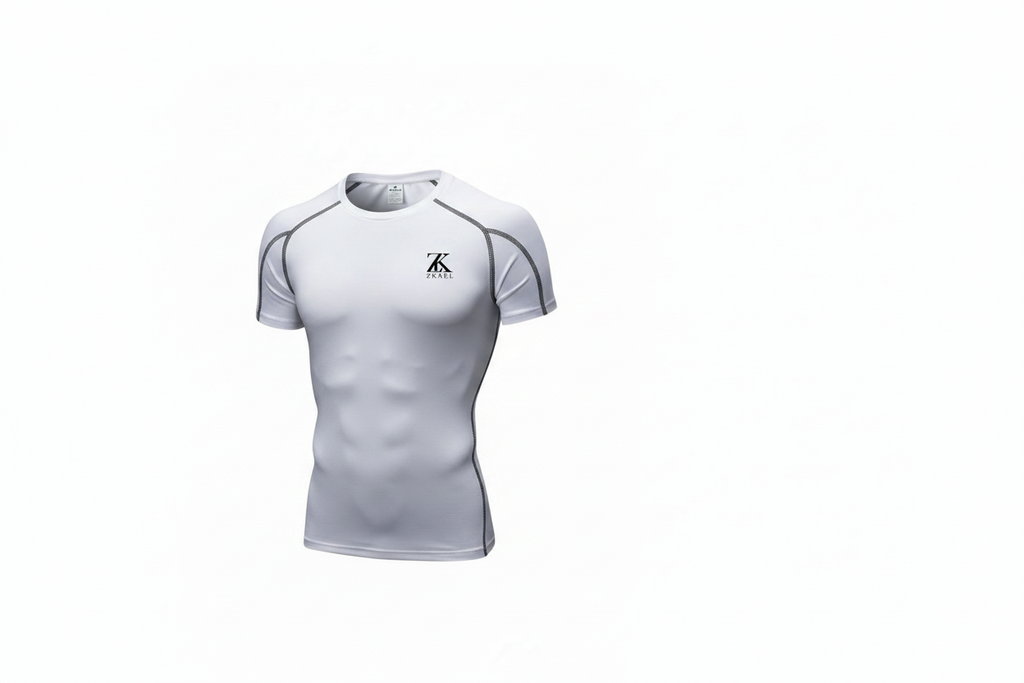 Camiseta blanca Zkael con logo